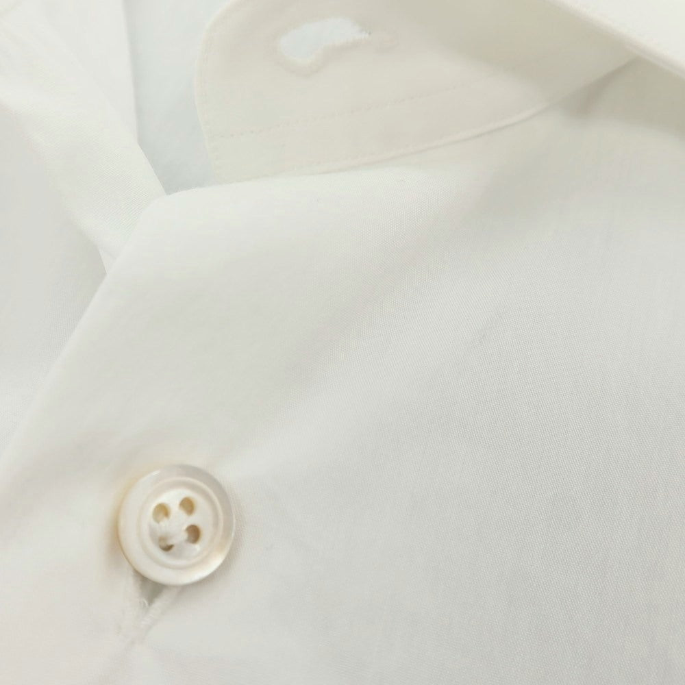 【中古】マリアサンタンジェロ Maria Santangelo ストレッチ コットンナイロン ワイドカラー ドレスシャツ ホワイト【 37 】【 状態ランクC 】【 メンズ 】