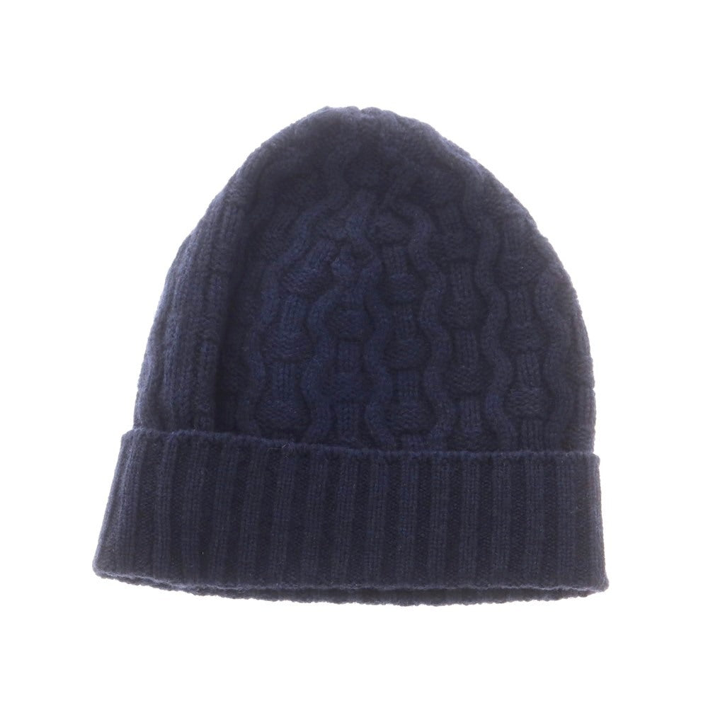【中古】ドルモア DRUMOHR ウールカシミヤ ニットキャップ ネイビー【 状態ランクB 】【 メンズ 】