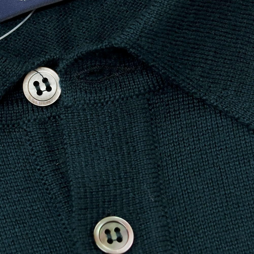 【中古】ビームスエフ BEAMS F ハイゲージ ウール 長袖 ポロニット グリーン【 48 】【 状態ランクB 】【 メンズ 】