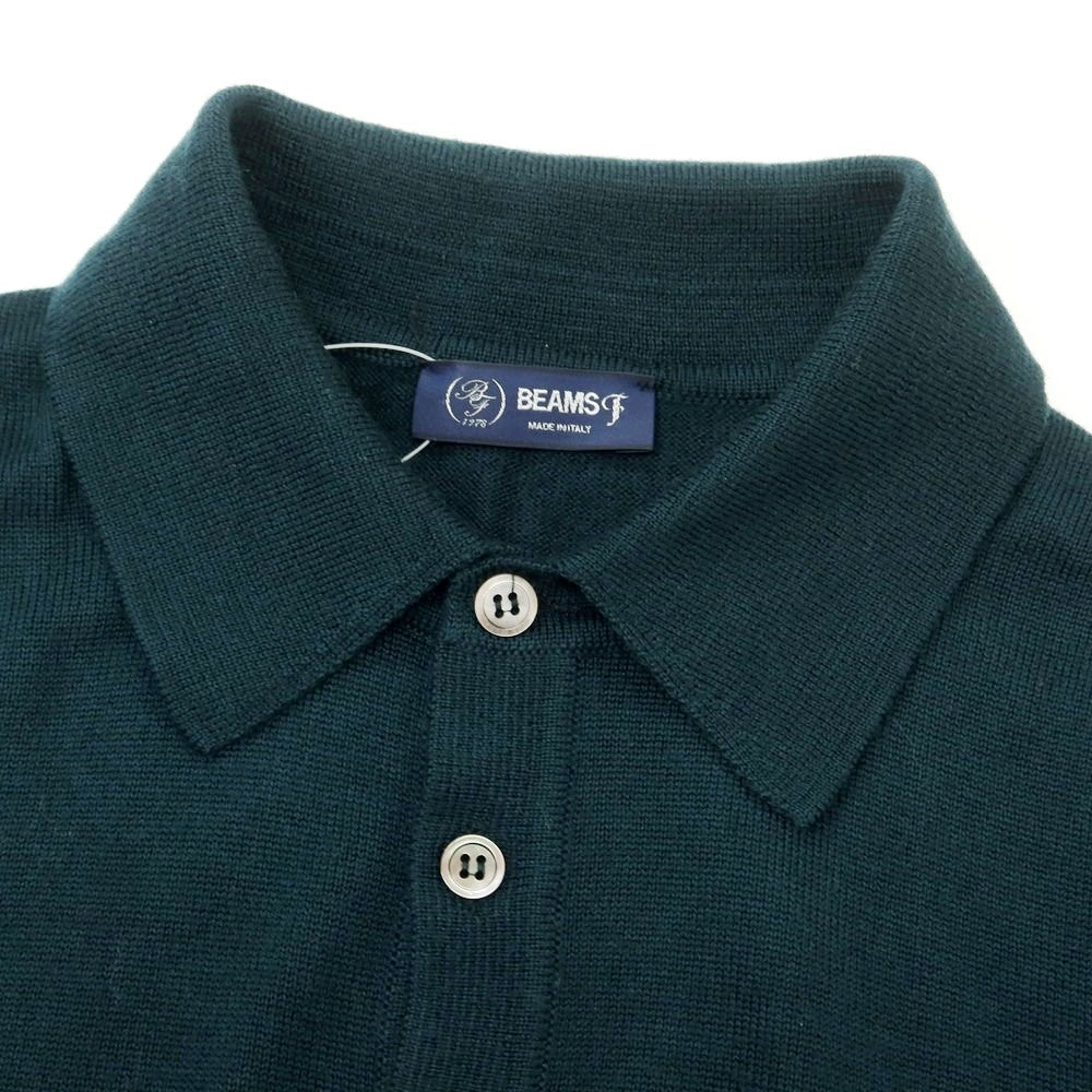 【中古】ビームスエフ BEAMS F ハイゲージ ウール 長袖 ポロニット グリーン【 48 】【 状態ランクB 】【 メンズ 】