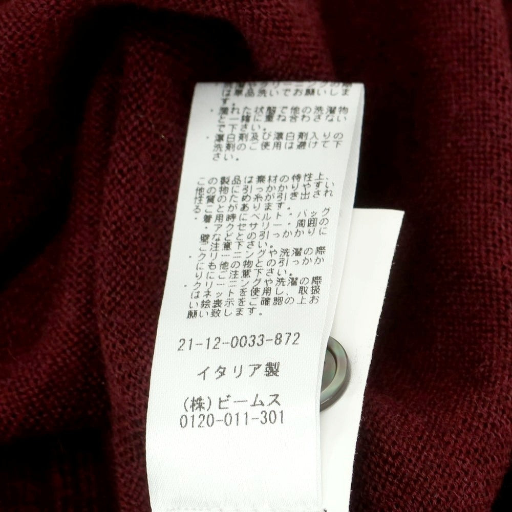 【中古】【未使用】ビームスエフ BEAMS F ハイゲージ ウール 長袖 ポロニット ボルドー【 48 】【 状態ランクS 】【 メンズ 】