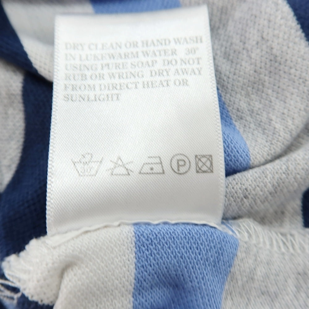 【中古】マック ジョージ Mc George 鹿の子 コットン ボーダー 半袖ポロシャツ ネイビーxブルー【サイズ50】【 状態ランクC 】【 メンズ 】