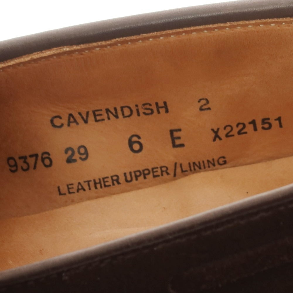【中古】クロケットアンドジョーンズ CROCKETT&JONES CAVENDISH2 スエード タッセルローファー ダークブラウン【 6 E 】【 状態ランクB 】【 メンズ 】