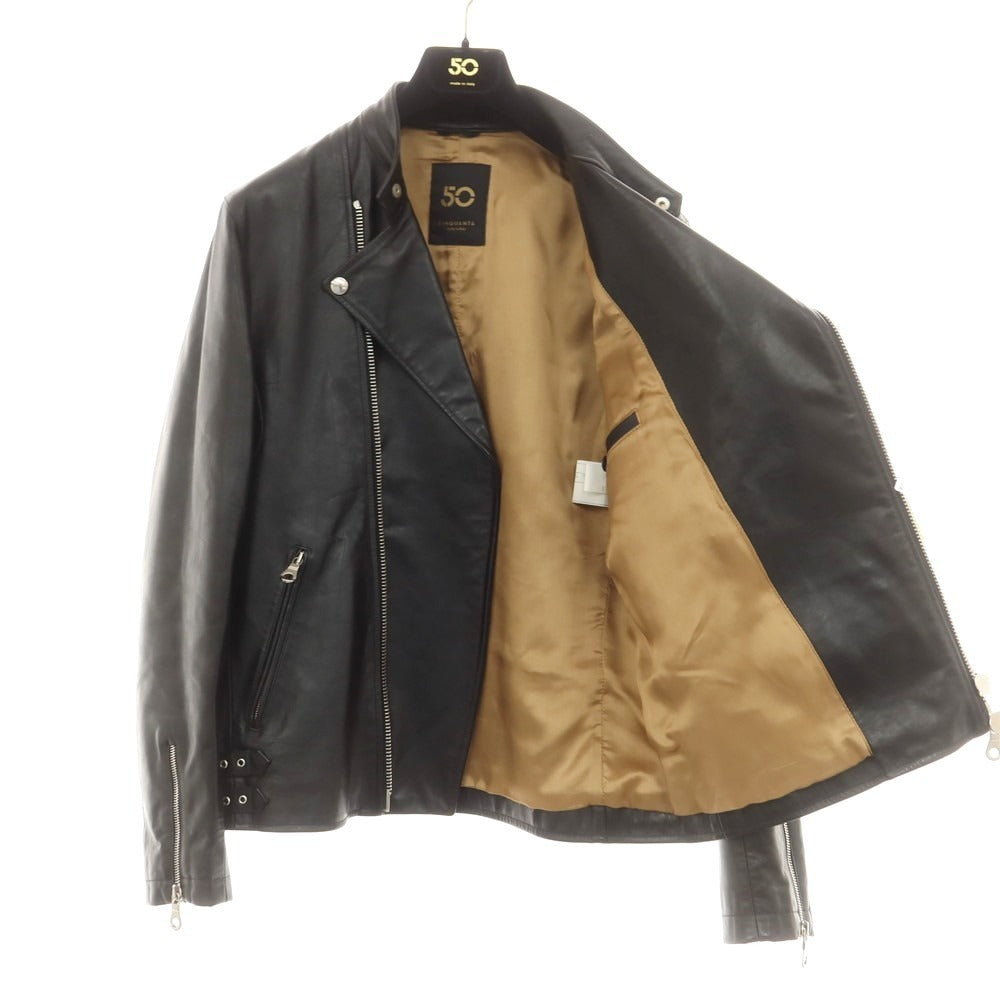 【中古】チンクアンタ Cinquanta ホースレザー ライダースジャケット ブラック【 44 】【 状態ランクB 】【 メンズ 】