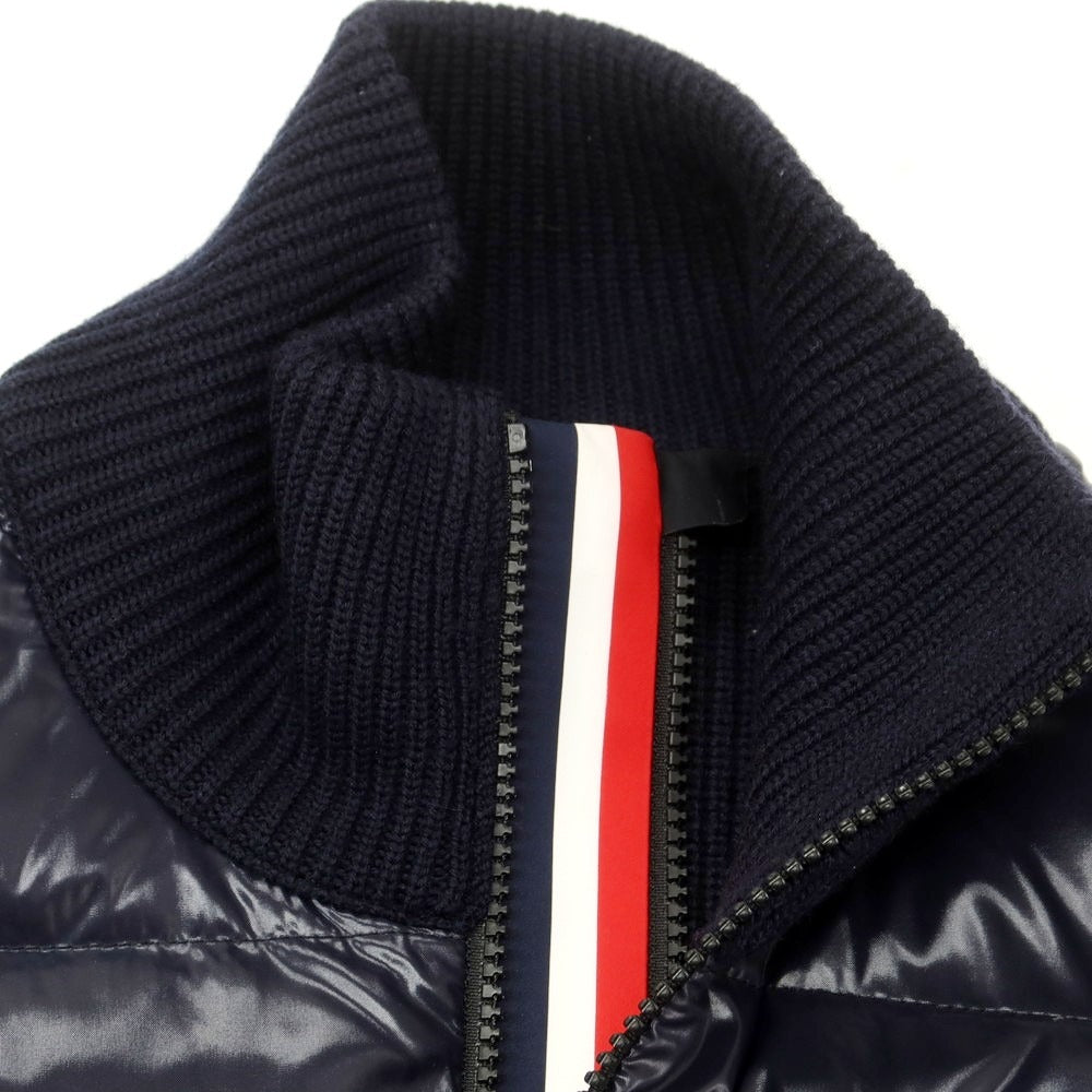 【中古】モンクレール MONCLER ニット ダブルジップ ダウンジャケット ネイビー【 S 】【 状態ランクB 】【 メンズ 】