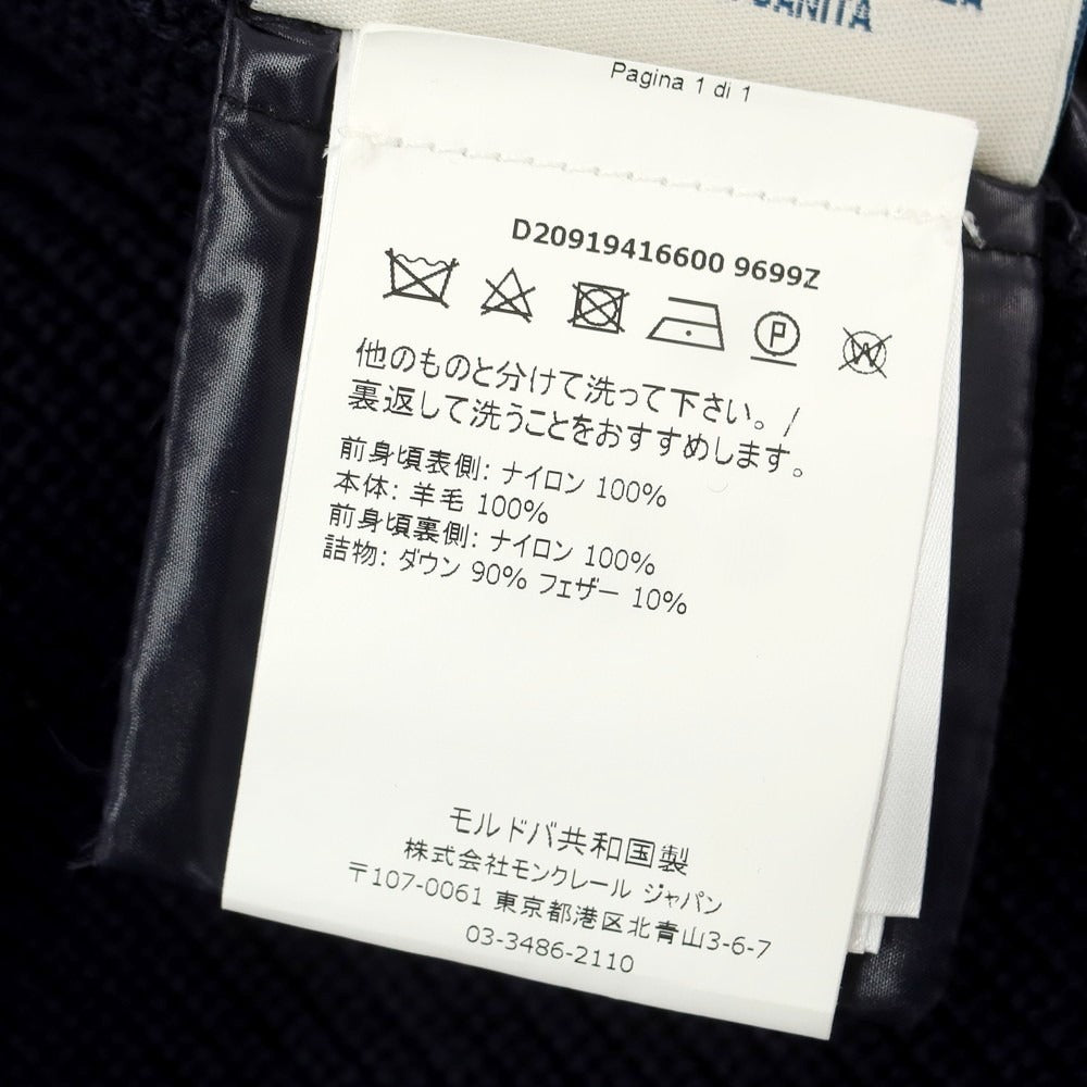 【中古】モンクレール MONCLER ニット ダブルジップ ダウンジャケット ネイビー【 S 】【 状態ランクB 】【 メンズ 】