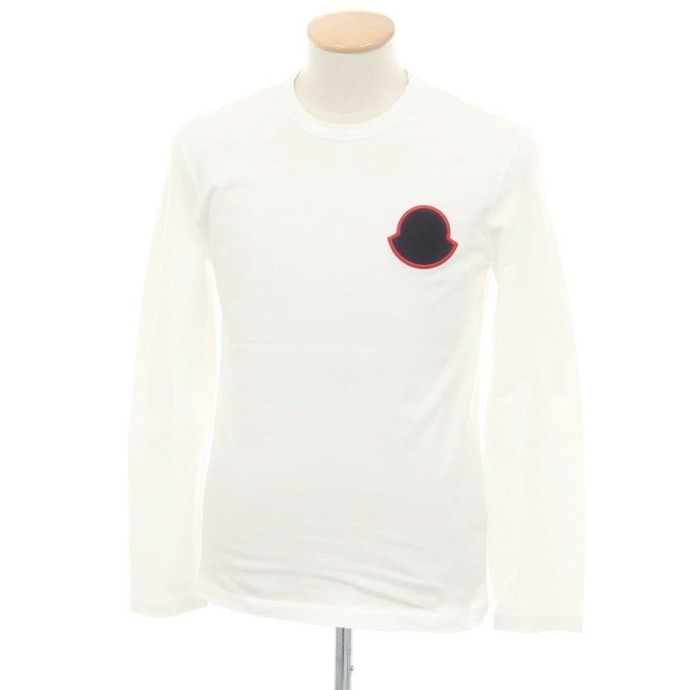 【中古】モンクレール MONCLER コットン クルーネック 長袖Tシャツ ホワイト【 S 】【 状態ランクC 】【 メンズ 】