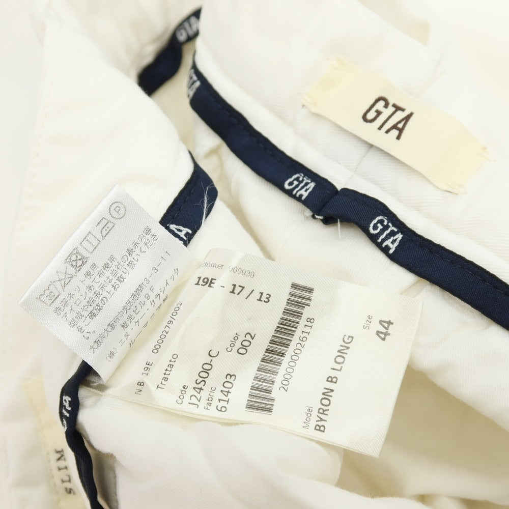 【中古】ジーティーアー G.T.A BYLON B LONG ストレッチ コットン カジュアルスラックスパンツ ホワイト【サイズ44】【 状態ランクB 】【 メンズ 】