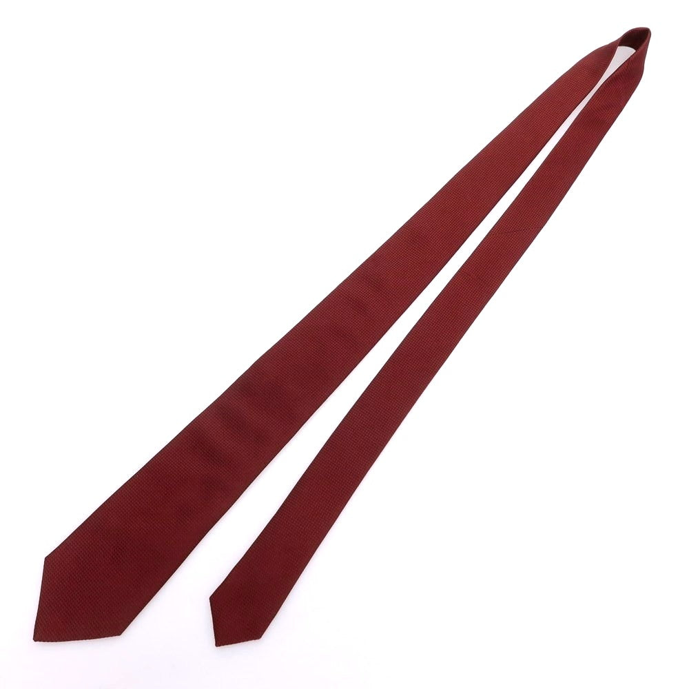 【中古】フランコバッシ FRANCO BASSI シルク 無地ネクタイ ワインレッド【 状態ランクA 】【 メンズ 】