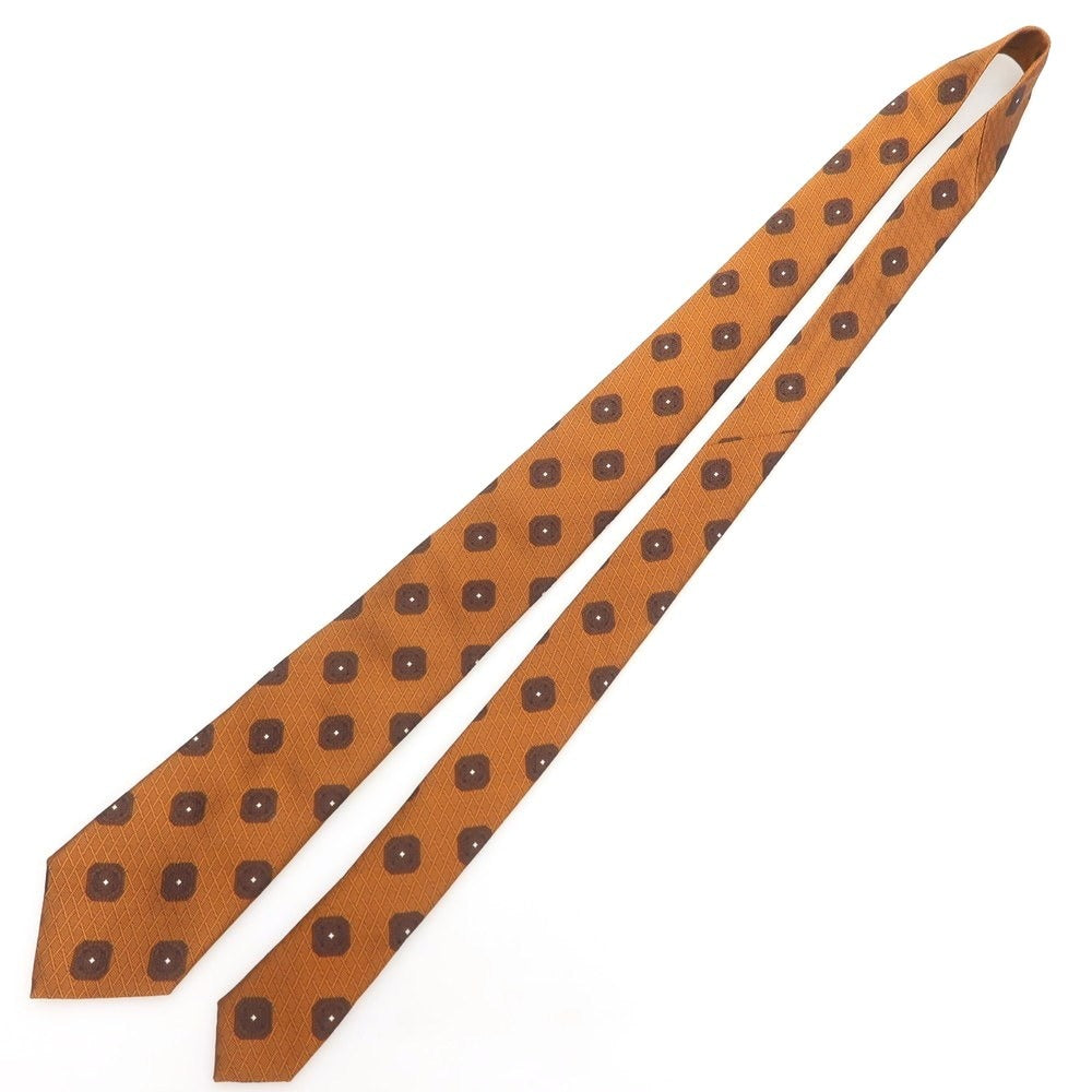 【中古】フランコバッシ FRANCO BASSI シルク 無地ネクタイ オレンジxブラウン【 状態ランクA 】【 メンズ 】