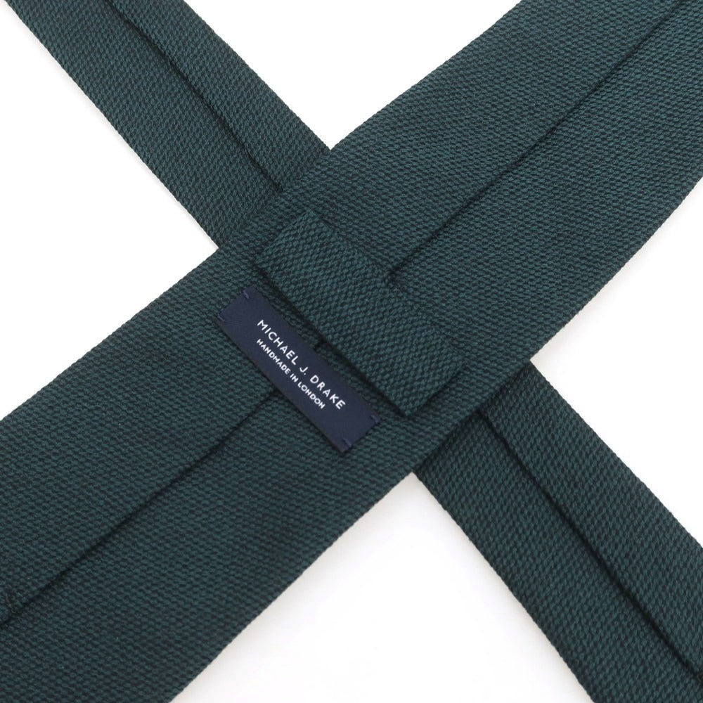 【中古】マイケル J ドレイク Michael J. Drake シルク 無地ネクタイ ダークグリーン【 状態ランクA 】【 メンズ 】