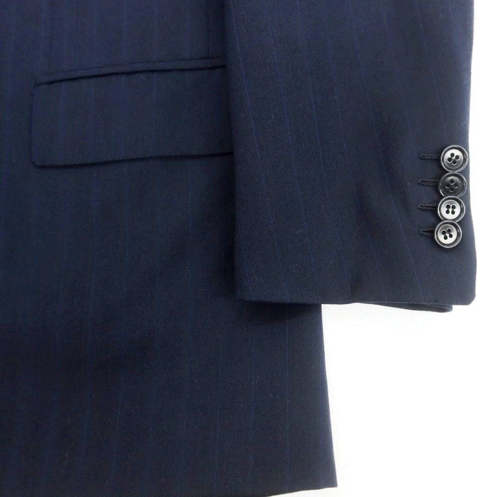 【中古】ペコラ 銀座 PECORA GINZA ウール系 スリーピース 3つボタンスーツ ネイビー【 表記なし(M位) 】【 状態ランクB 】【 メンズ 】