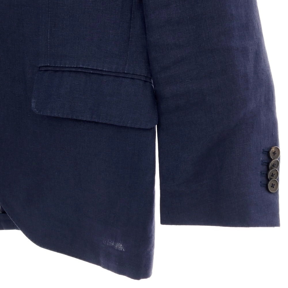 【中古】ラルディーニ LARDINI リネン 3つボタンスーツ ネイビー【サイズ46】【 状態ランクC 】【 メンズ 】