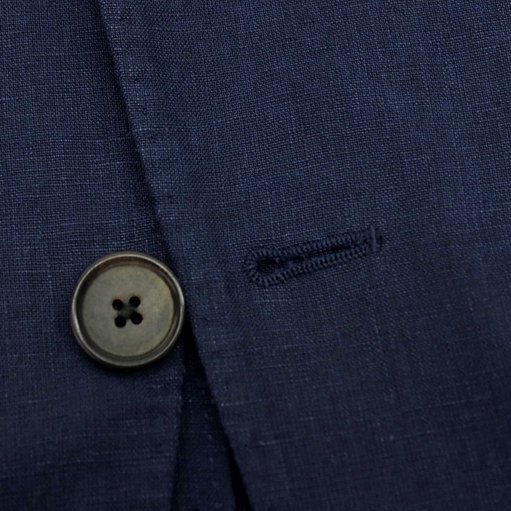 【中古】ラルディーニ LARDINI リネン 3つボタンスーツ ネイビー【サイズ46】【 状態ランクC 】【 メンズ 】