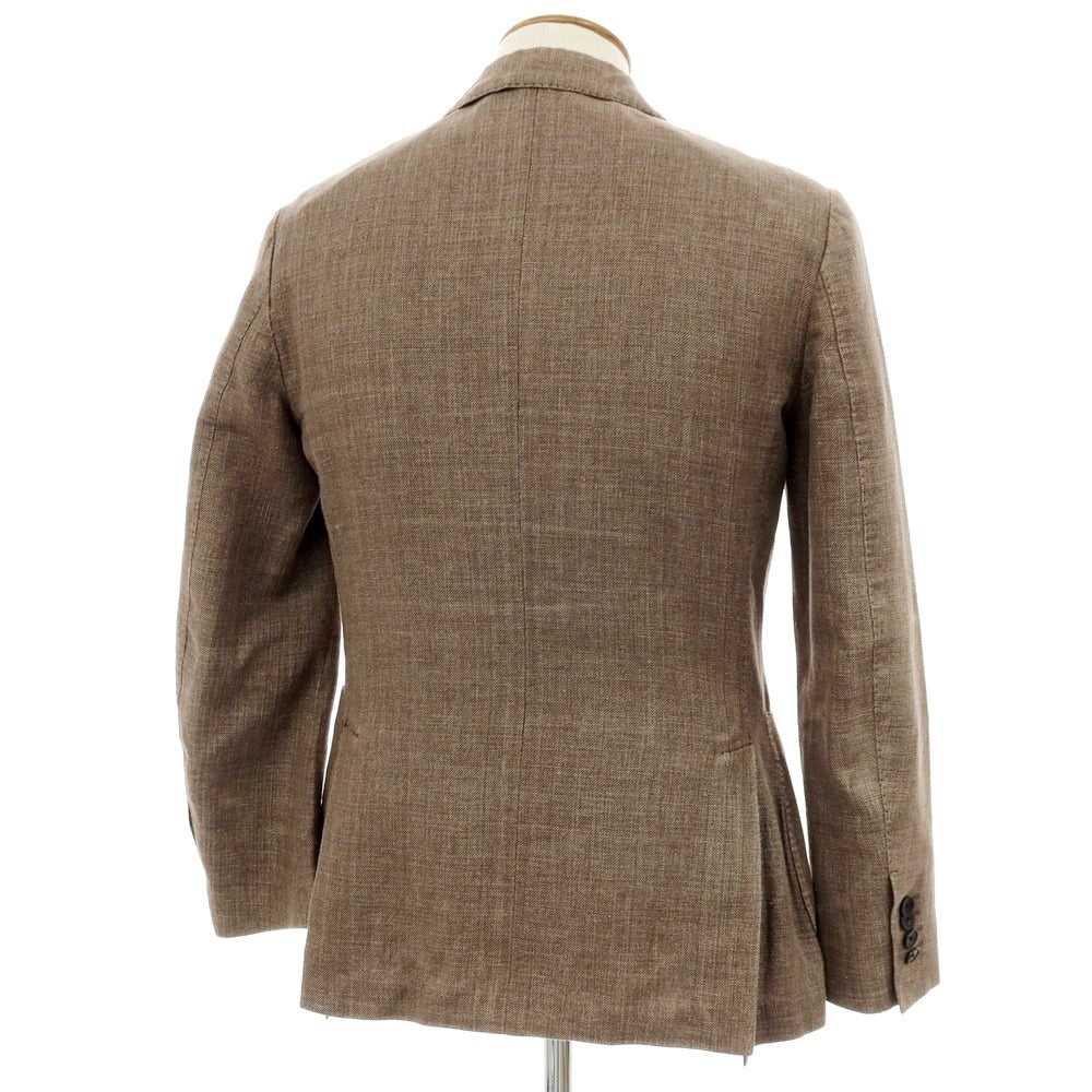 【中古】ラルディーニ LARDINI コットンリネン テーラードジャケット ブラウン【 46 】【 状態ランクB 】【 メンズ 】