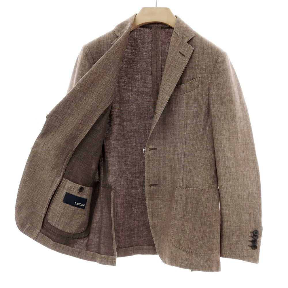 【中古】ラルディーニ LARDINI コットンリネン テーラードジャケット ブラウン【 46 】【 状態ランクB 】【 メンズ 】