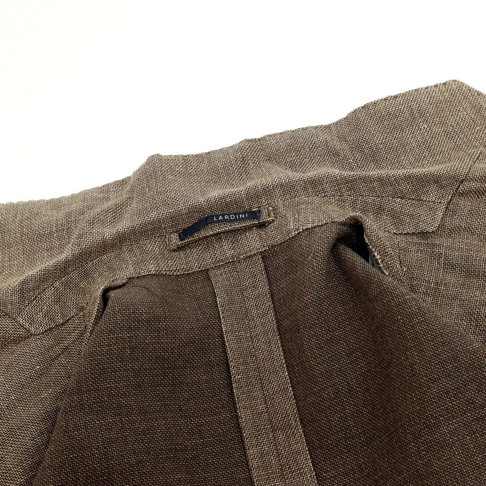 【中古】ラルディーニ LARDINI コットンリネン テーラードジャケット ブラウン【 46 】【 状態ランクB 】【 メンズ 】