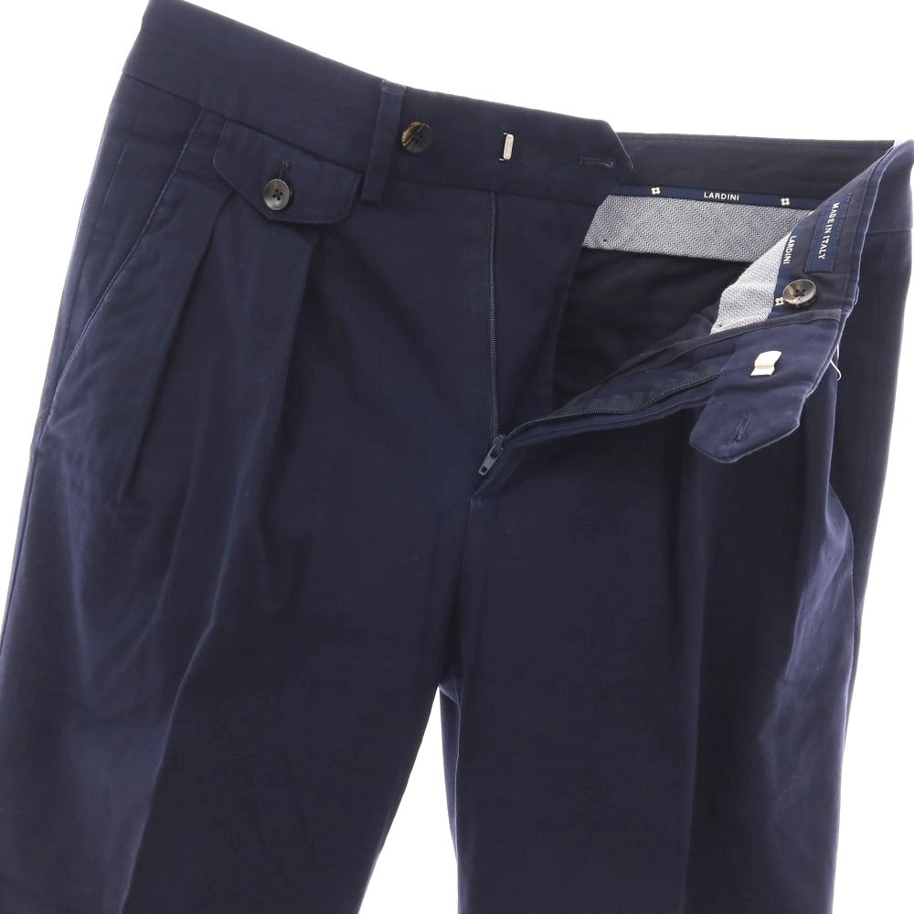 【中古】ラルディーニ LARDINI ストレッチ コットン カジュアルスラックスパンツ ネイビー【サイズ46】【 状態ランクB 】【 メンズ 】