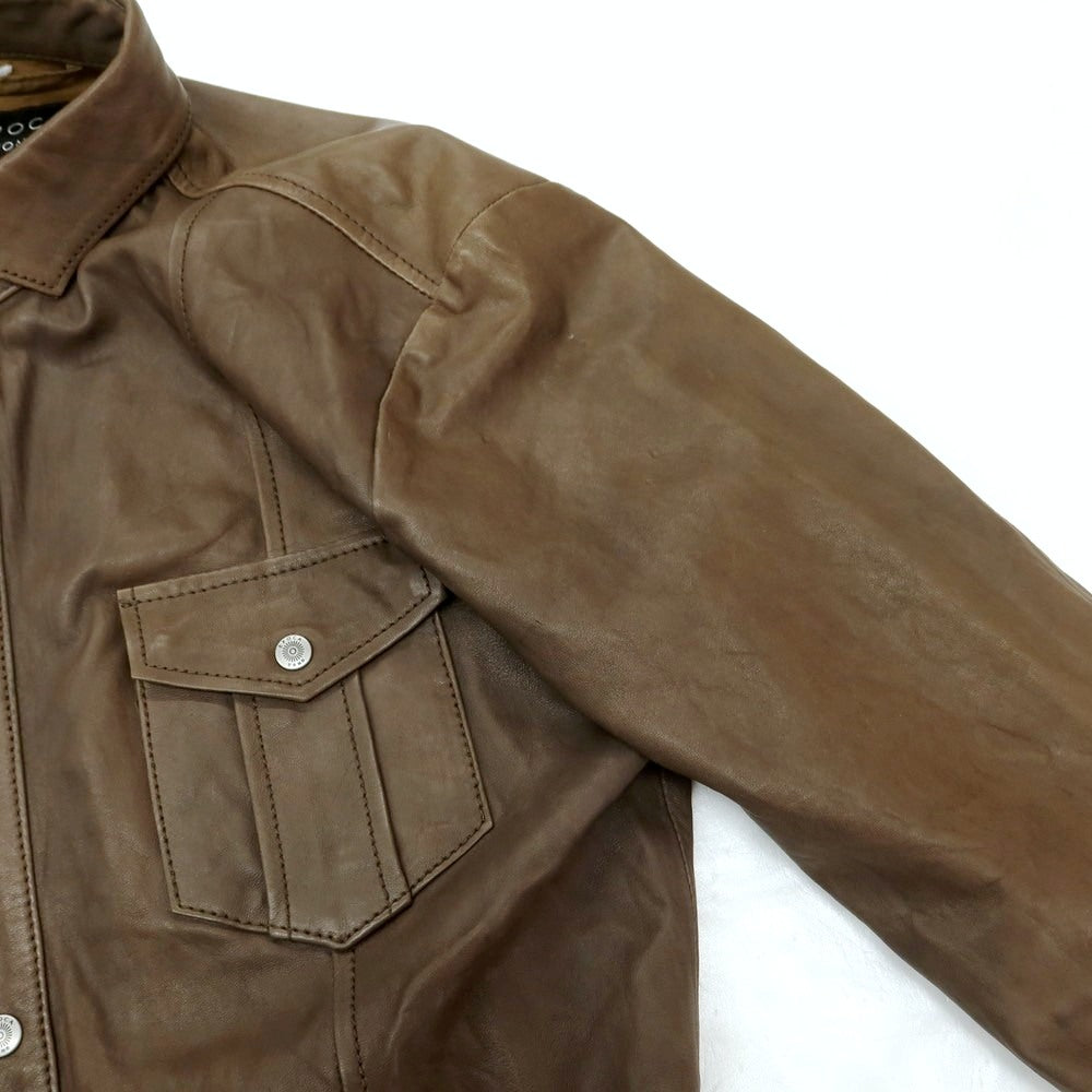 【中古】エポカウォモ EPOCA UOMO ラムレザー シャツジャケット アッシュブラウン【 46 】【 状態ランクC 】【 メンズ 】