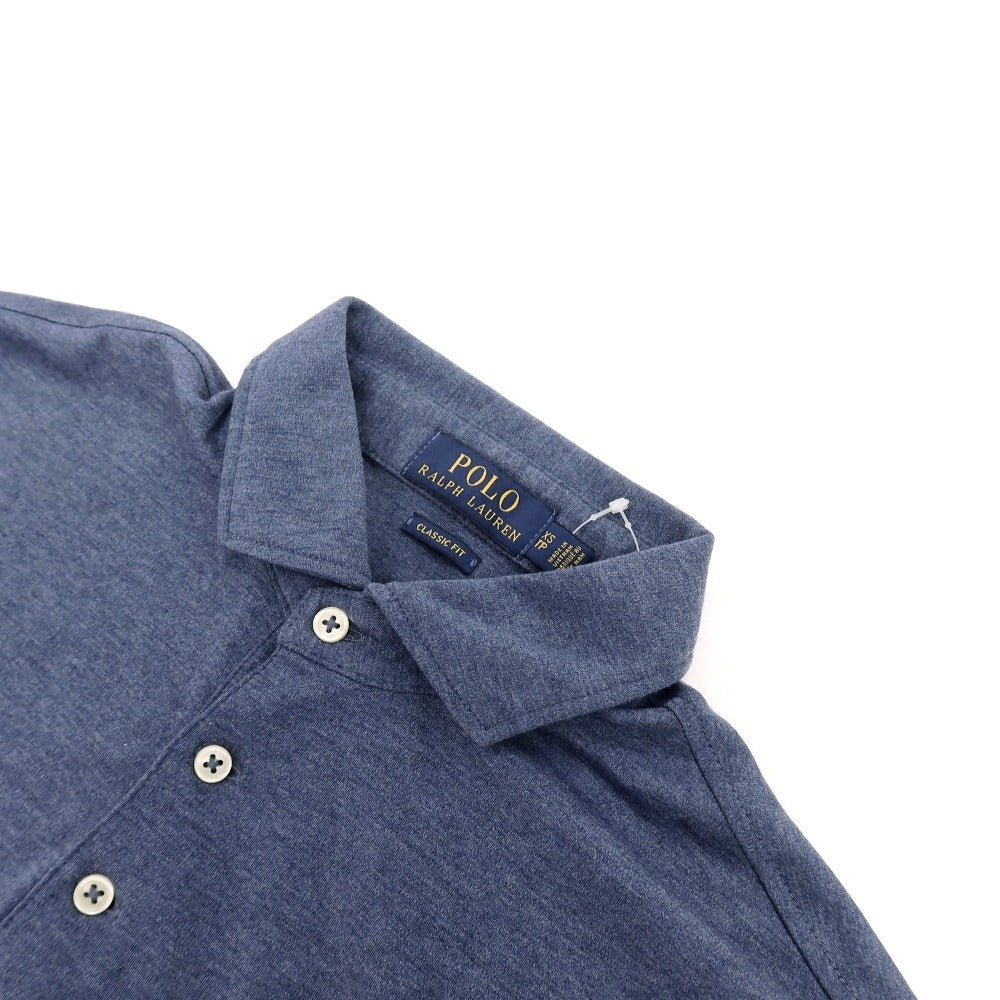 【中古】ポロ ラルフローレン Polo Ralph Lauren コットン ジャージー 半袖ポロシャツ ネイビーブルー【サイズXS】【 状態ランクB 】【 メンズ 】