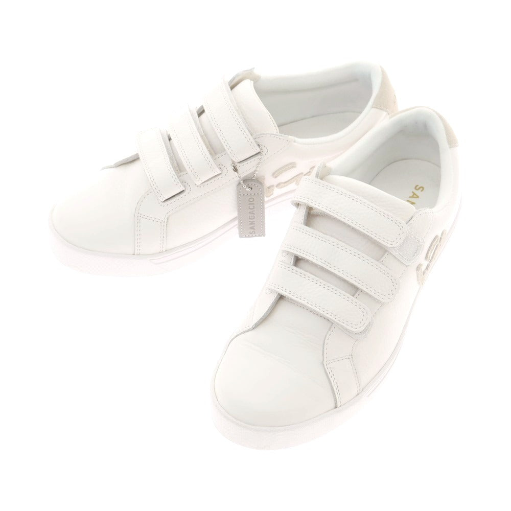 【中古】サンガッチョ Sangacio レザー ベルクロスニーカー オフホワイト【 25.5 】【 状態ランクB 】【 メンズ 】