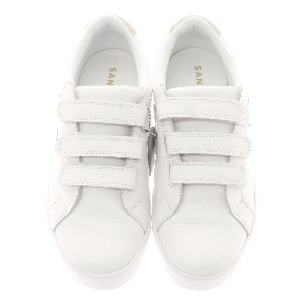 【中古】サンガッチョ Sangacio レザー ベルクロスニーカー オフホワイト【 25.5 】【 状態ランクB 】【 メンズ 】