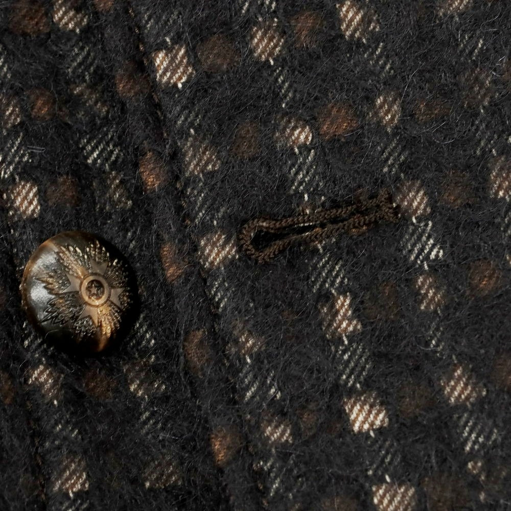 【中古】ザ ジジ THE GIGI コットンモヘヤウールナイロン チェック ダブル8B カジュアルジャケット ブラックxブラウン【 46 】【 状態ランクB 】【 メンズ 】