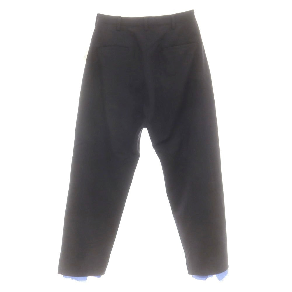 【中古】サルバム sulvam ウール 裾スリット入り カジュアルスラックスパンツ ブラック【 S 】【 状態ランクA 】【 メンズ 】