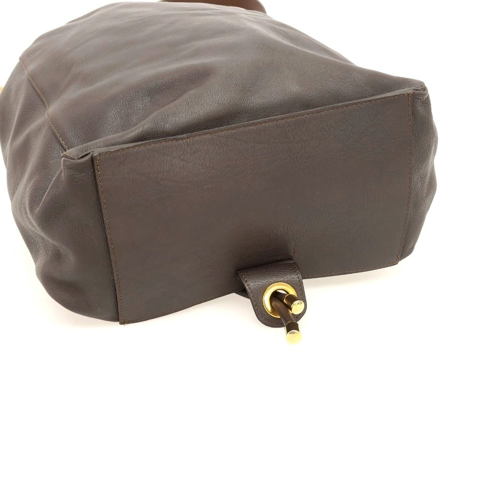 【中古】ティベリオフェレッティ TIBERIO FERRETTI 2WAY レザー ナップザック ダークブラウン【 状態ランクA 】【 メンズ 】