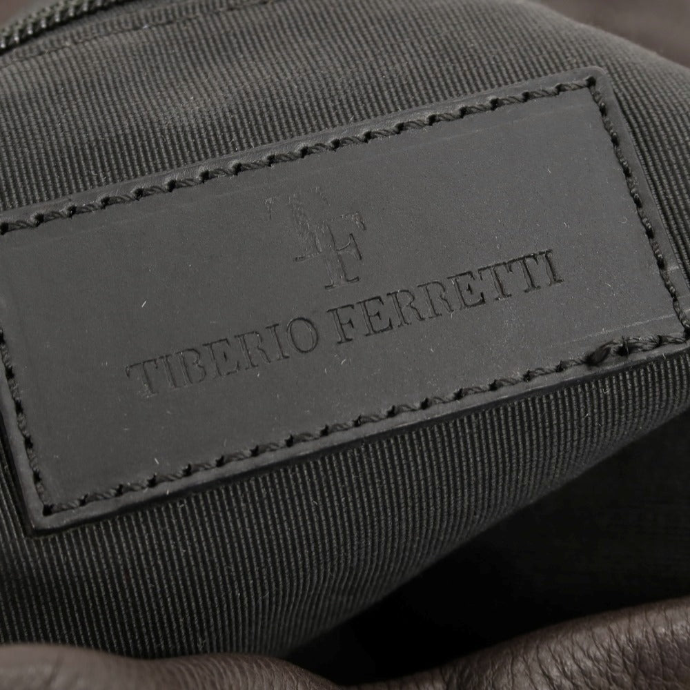 【中古】ティベリオフェレッティ TIBERIO FERRETTI 2WAY レザー ナップザック ダークブラウン【 状態ランクA 】【 メンズ 】