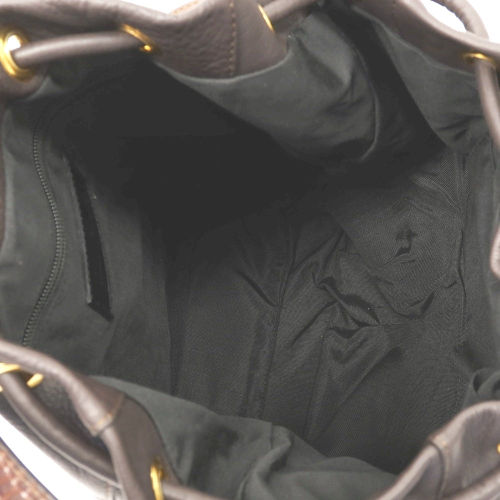 【中古】ティベリオフェレッティ TIBERIO FERRETTI 2WAY レザー ナップザック ダークブラウン【 状態ランクA 】【 メンズ 】