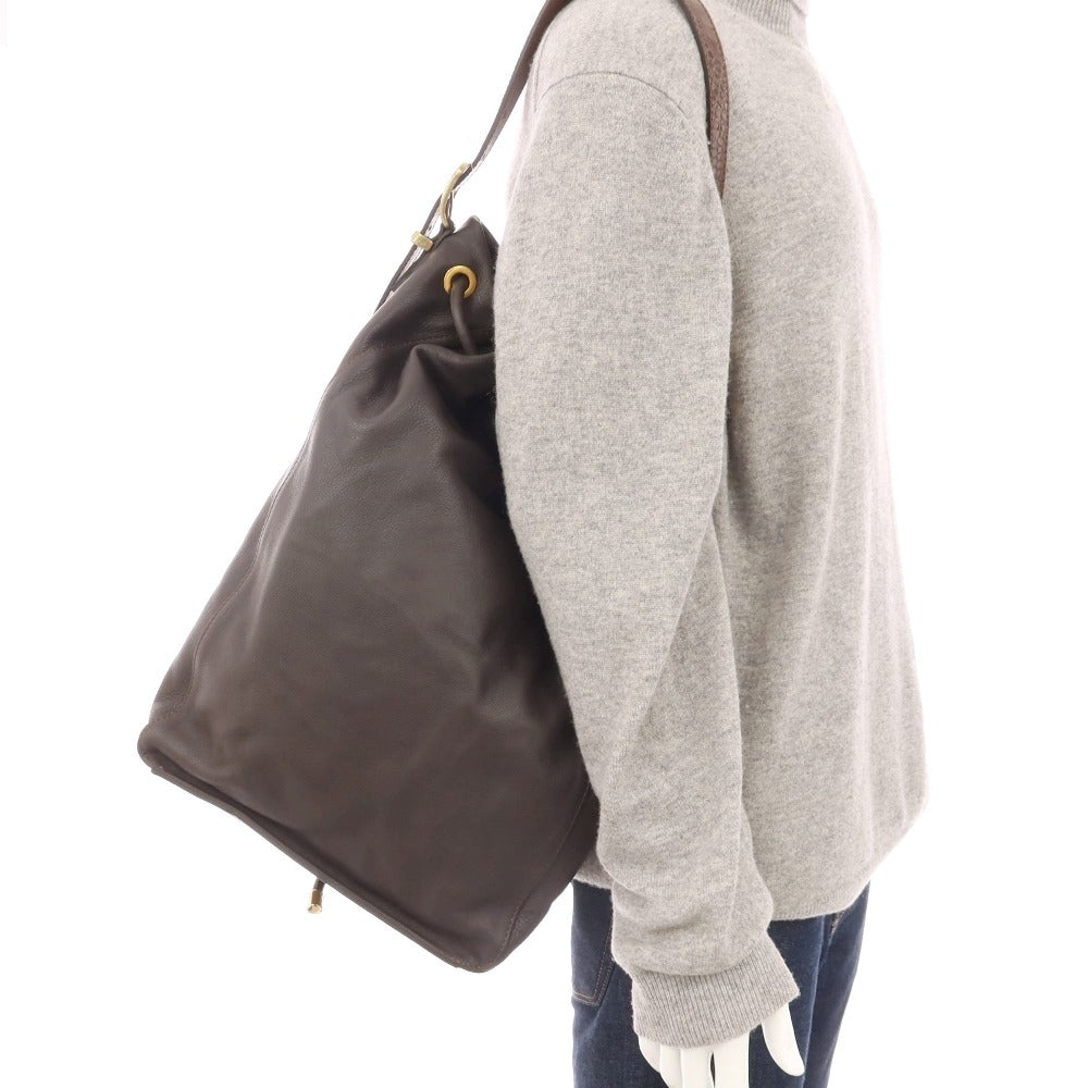 【中古】ティベリオフェレッティ TIBERIO FERRETTI 2WAY レザー ナップザック ダークブラウン【 状態ランクA 】【 メンズ 】