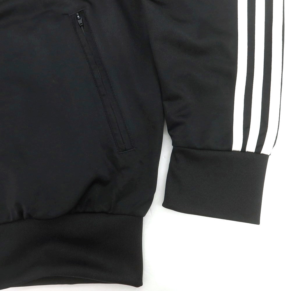 【中古】アディダス adidas ポリエステル スタンドカラー ジップアップ トラックジャケット ジャージ ブラックxホワイト【 XL(JPN) 】【 状態ランクB 】【 メンズ 】
