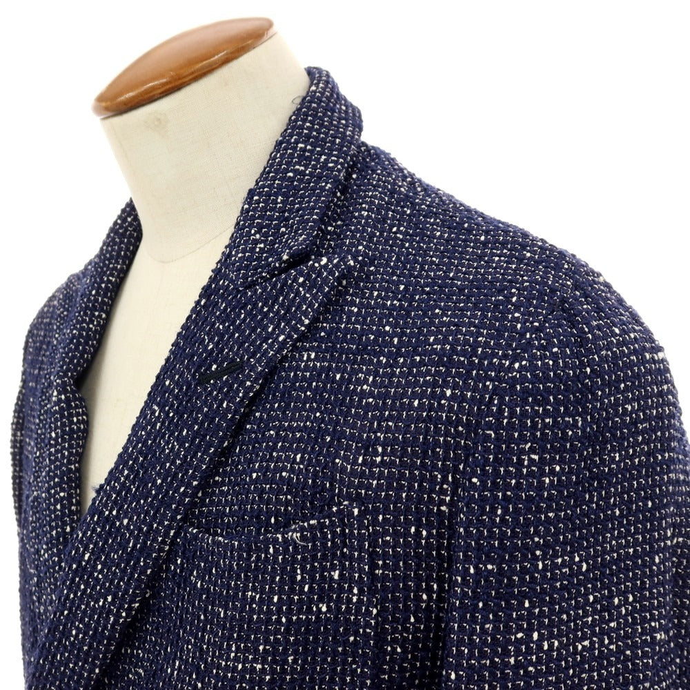 【中古】エルネスト ernesto GFB リネンウール ダブル カジュアルジャケット ネイビー×ホワイト【 50 】【 状態ランクB 】【 メンズ 】