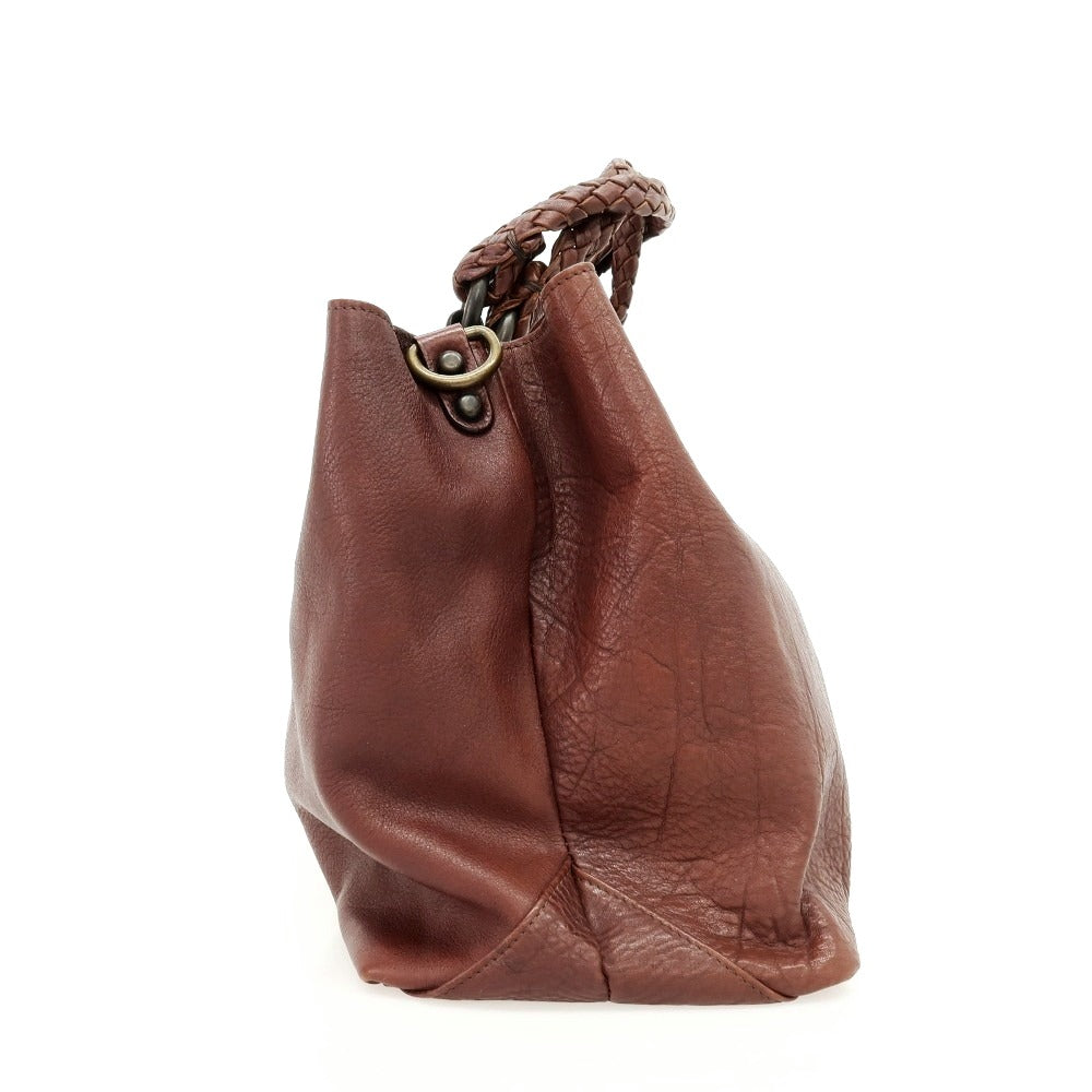 【中古】ファロルニ FALORNI レザー トートバッグ レッドブラウン【 状態ランクC 】【 メンズ 】