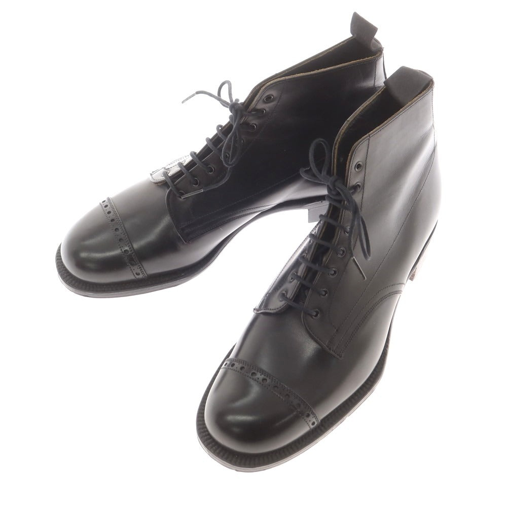 【中古】【未使用】グレンソン GRENSON ストレートチップ レースアップブーツ ブラック【 8 1/2E 】【 状態ランクS 】【 メンズ 】