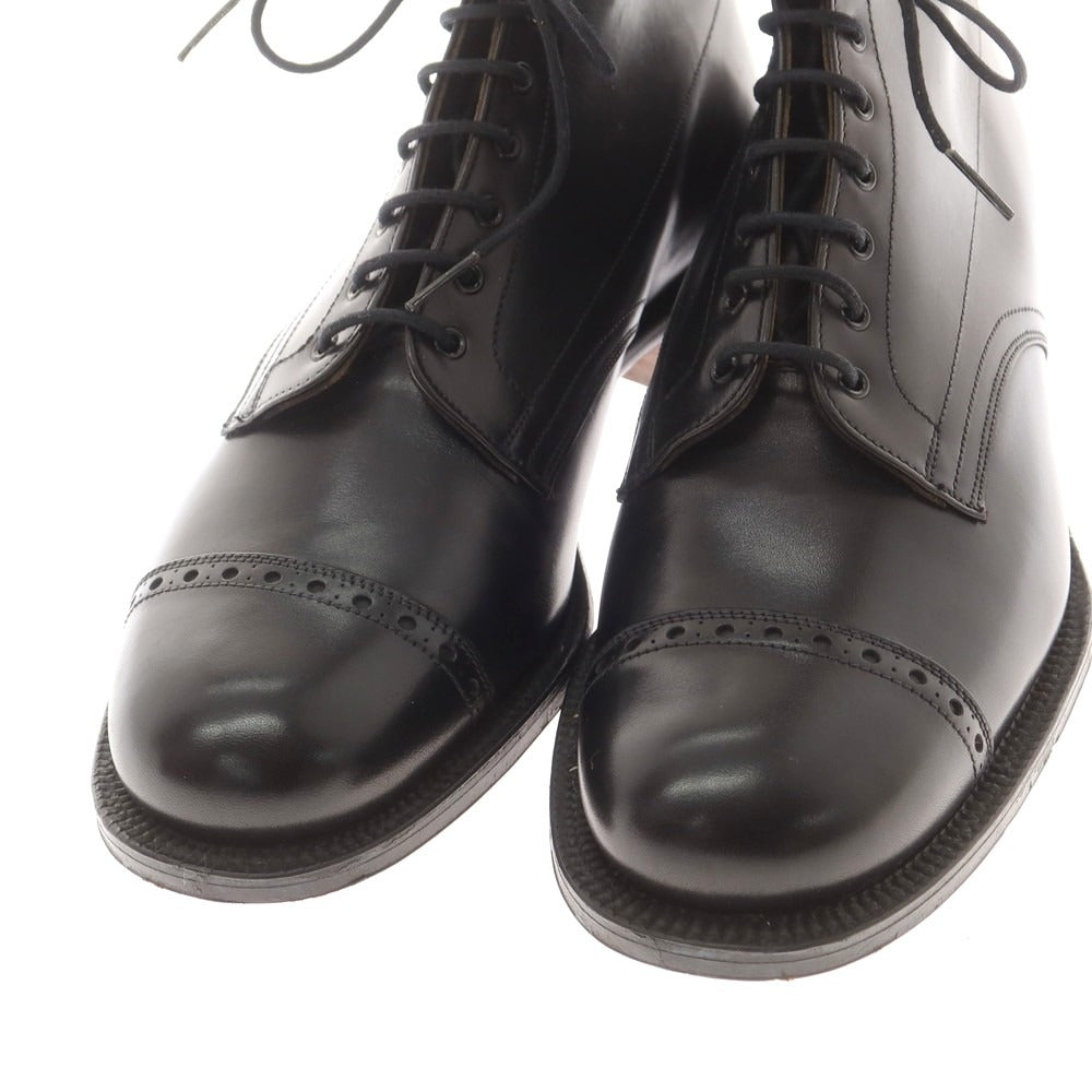 【中古】【未使用】グレンソン GRENSON ストレートチップ レースアップブーツ ブラック【 8 1/2E 】【 状態ランクS 】【 メンズ 】