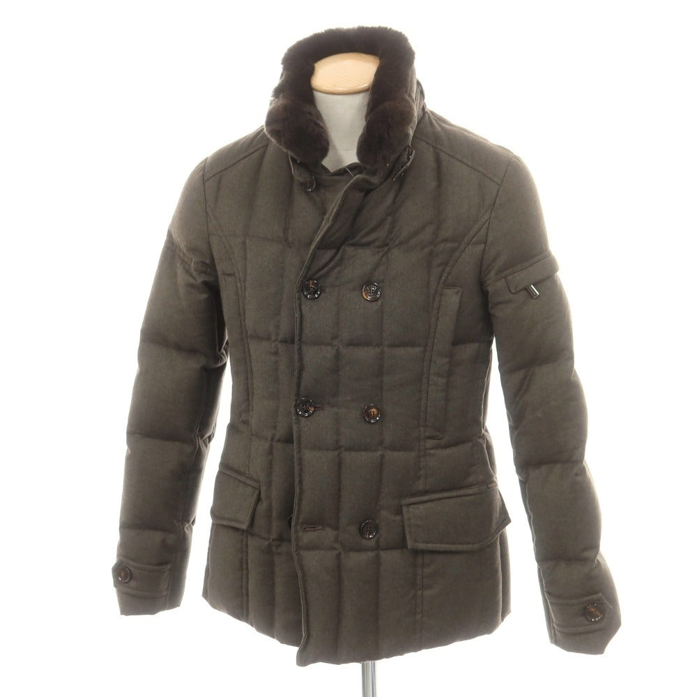 【中古】ムーレー MOORER SIRO-L ウールカシミヤ ダブルブレスト ダウンジャケット アッシュブラウン【 42 】【 状態ランクB 】【 メンズ 】