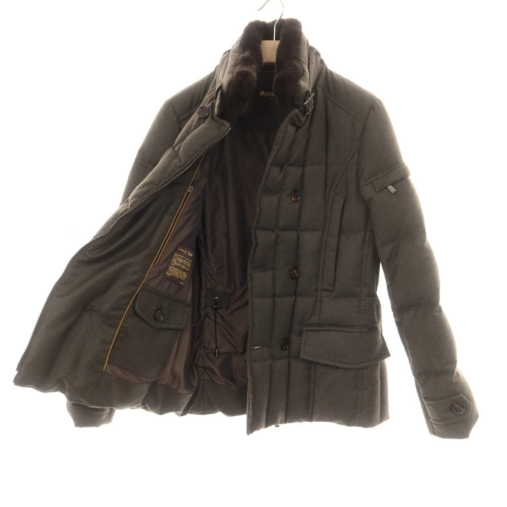 【中古】ムーレー MOORER SIRO-L ウールカシミヤ ダブルブレスト ダウンジャケット アッシュブラウン【 42 】【 状態ランクB 】【 メンズ 】