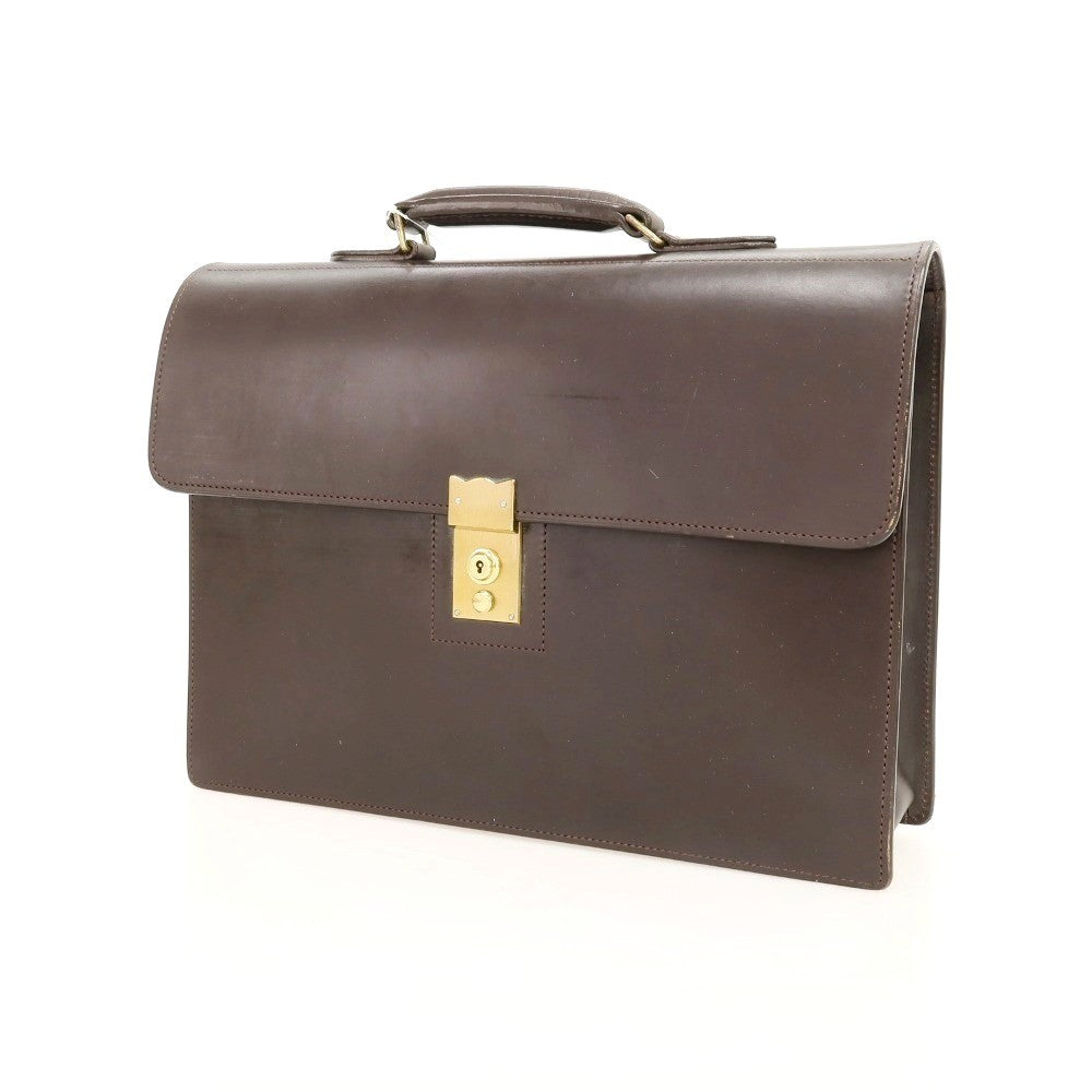 【中古】ポーター PORTER CROWNシリーズ ブライドルレザー ブリーフケース ダークブラウン【 状態ランクC 】【 メンズ 】