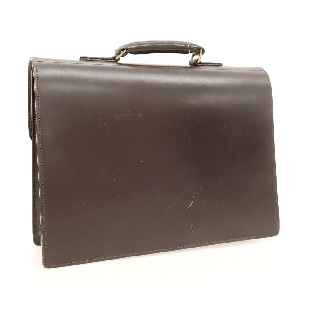 【中古】ポーター PORTER CROWNシリーズ ブライドルレザー ブリーフケース ダークブラウン【 状態ランクC 】【 メンズ 】