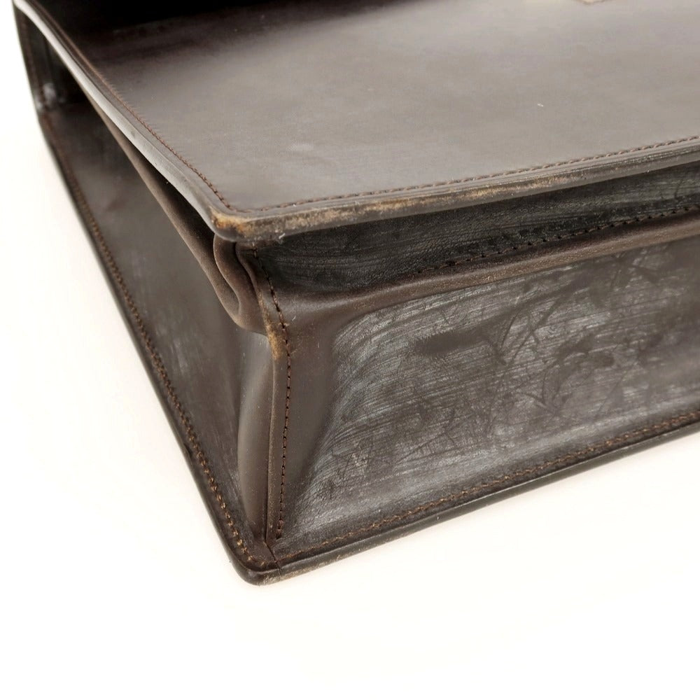 【中古】ポーター PORTER CROWNシリーズ ブライドルレザー ブリーフケース ダークブラウン【 状態ランクC 】【 メンズ 】