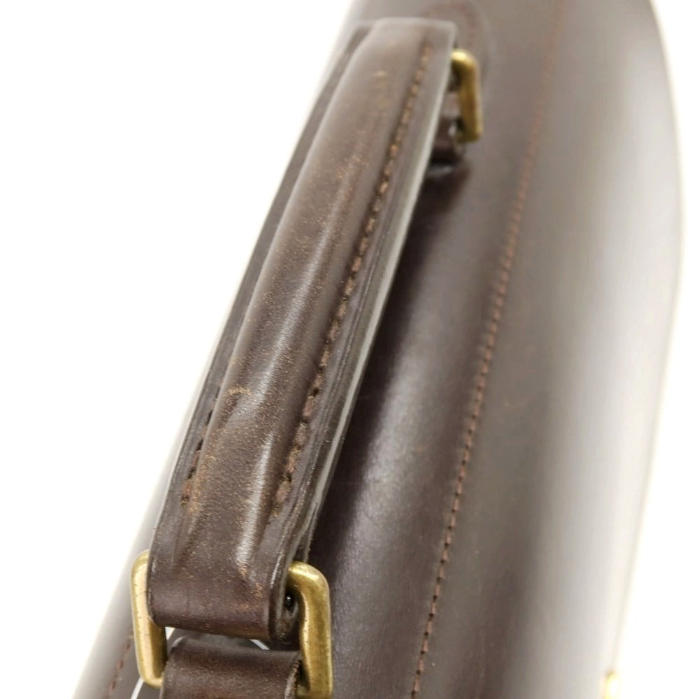 【中古】ポーター PORTER CROWNシリーズ ブライドルレザー ブリーフケース ダークブラウン【 状態ランクC 】【 メンズ 】