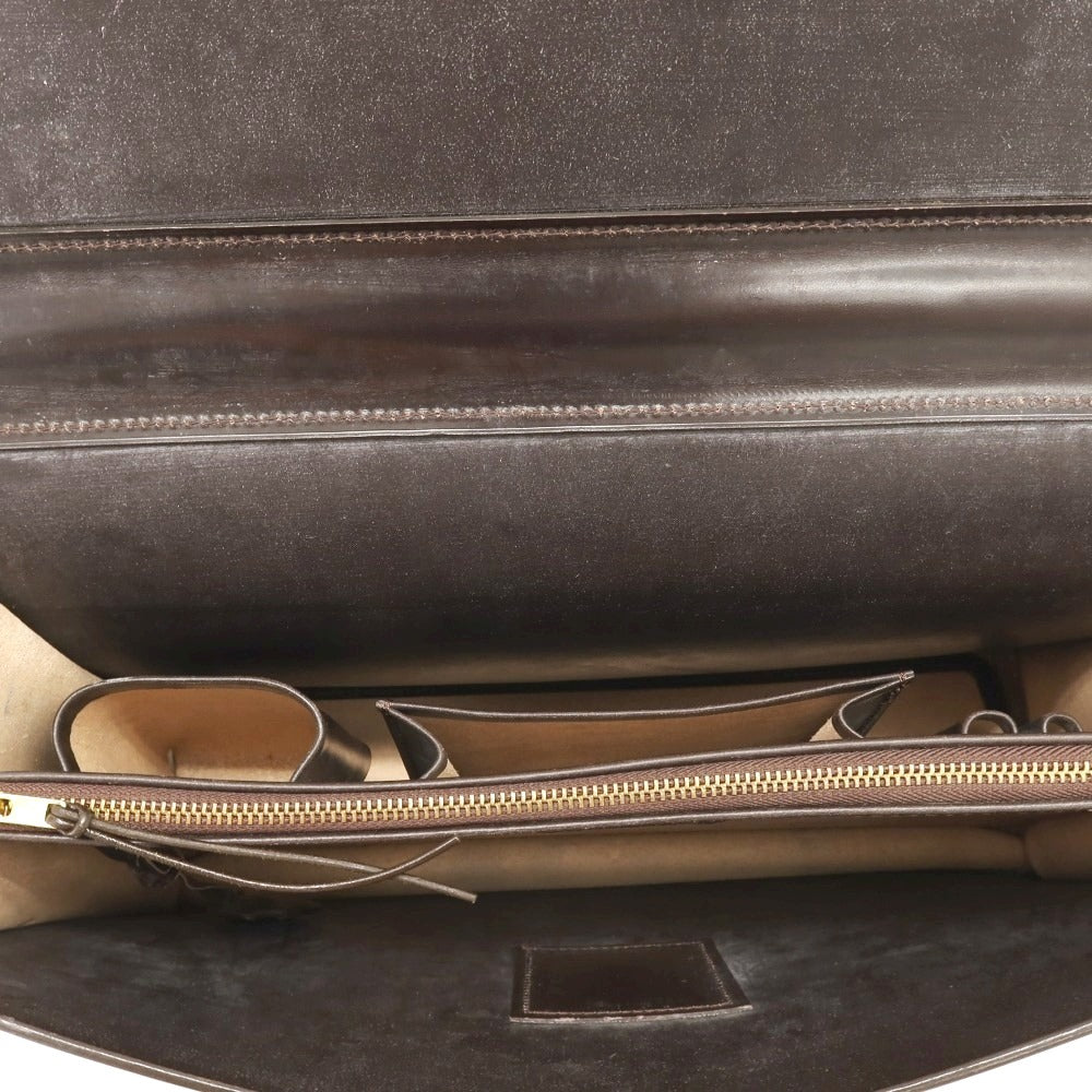 【中古】ポーター PORTER CROWNシリーズ ブライドルレザー ブリーフケース ダークブラウン【 状態ランクC 】【 メンズ 】