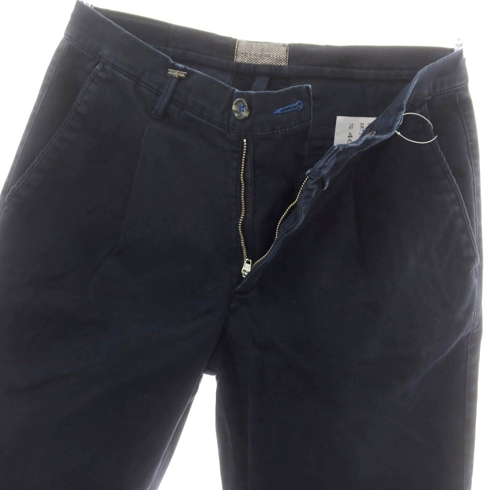 【中古】クォータオット quota otto ストレッチ コットン カジュアルスラックスパンツ ネイビー【 46 】【 状態ランクB 】【 メンズ 】