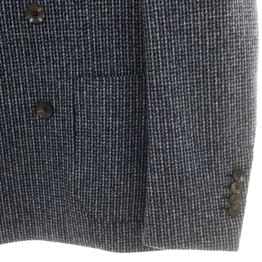 【中古】ラルディーニ LARDINI ウール ダブル6B テーラードジャケット ネイビーxホワイト【 46 7REG 】【 状態ランクB 】【 メンズ 】