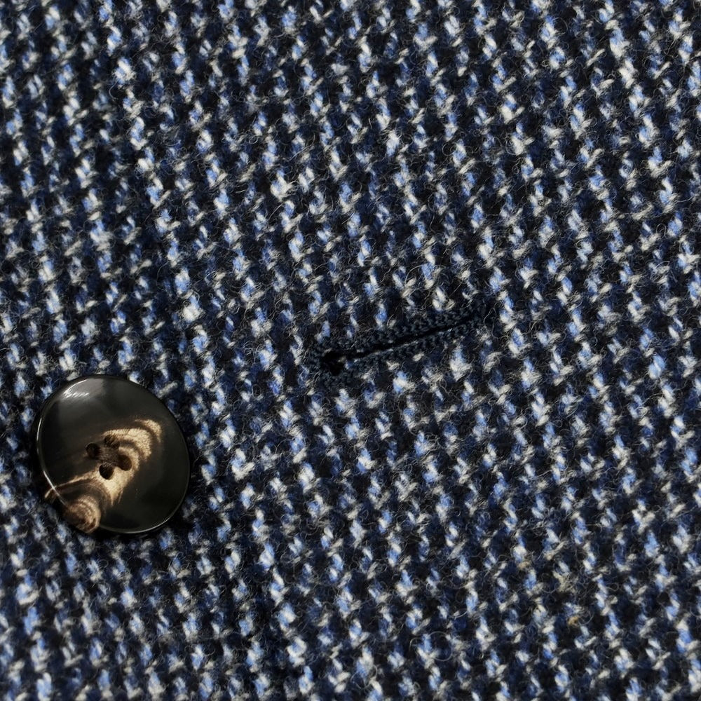 【中古】ラルディーニ LARDINI ウール ダブル6B テーラードジャケット ネイビーxホワイト【 46 7REG 】【 状態ランクB 】【 メンズ 】