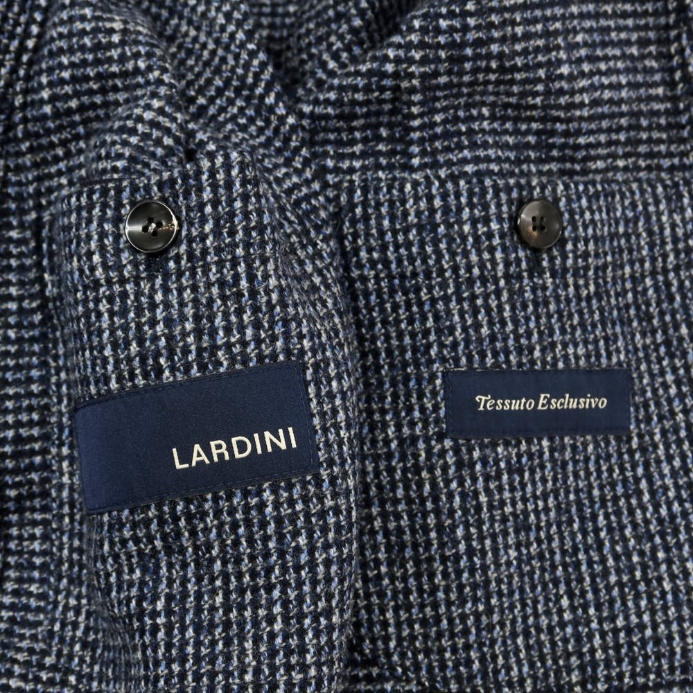 【中古】ラルディーニ LARDINI ウール ダブル6B テーラードジャケット ネイビーxホワイト【 46 7REG 】【 状態ランクB 】【 メンズ 】