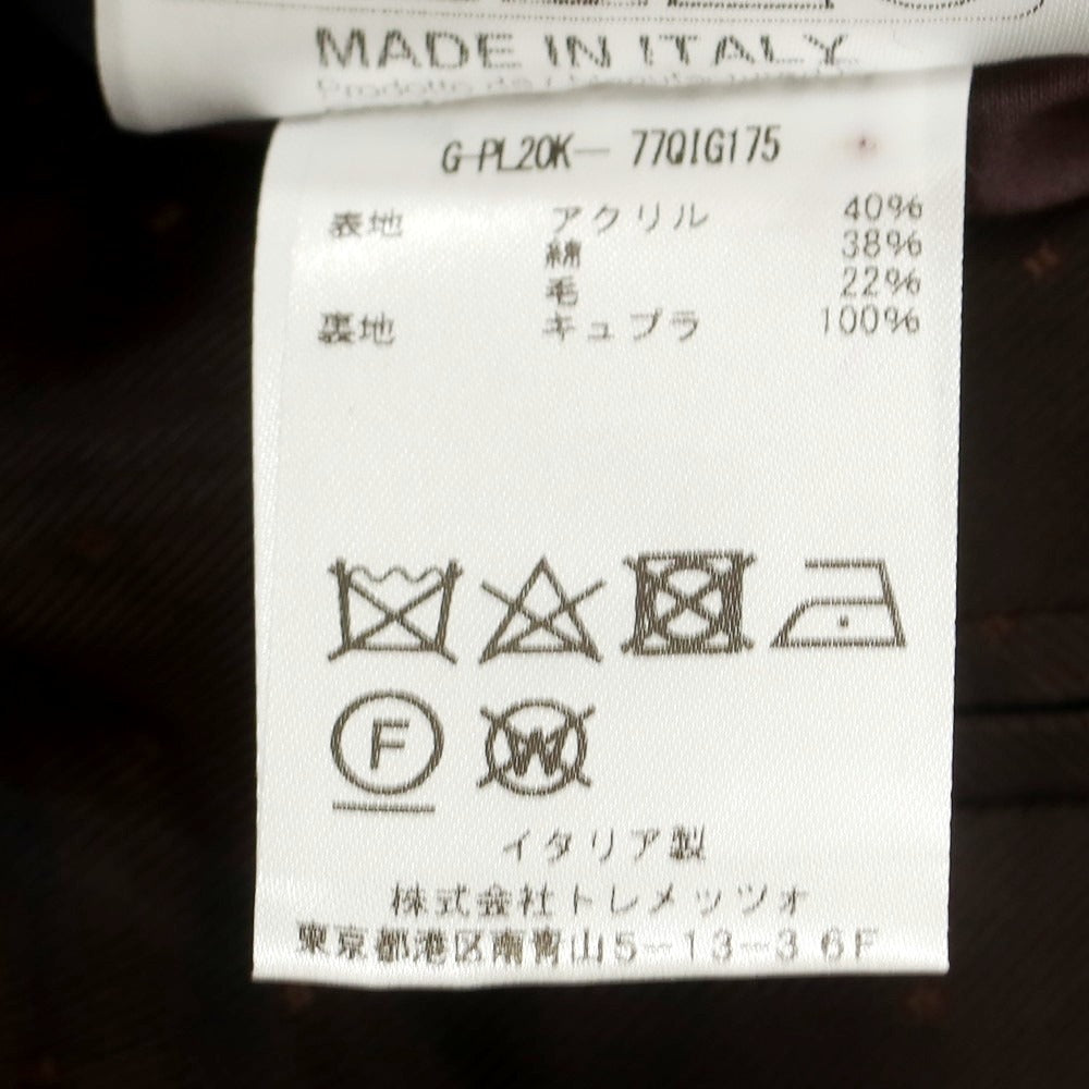 【中古】タリアトーレ TAGLIATORE ピーノレラリオ アクリルコットンウール チェック ダブル6B テーラードジャケット ブラウンxホワイト【 46 8R 】【 状態ランクB 】【 メンズ 】