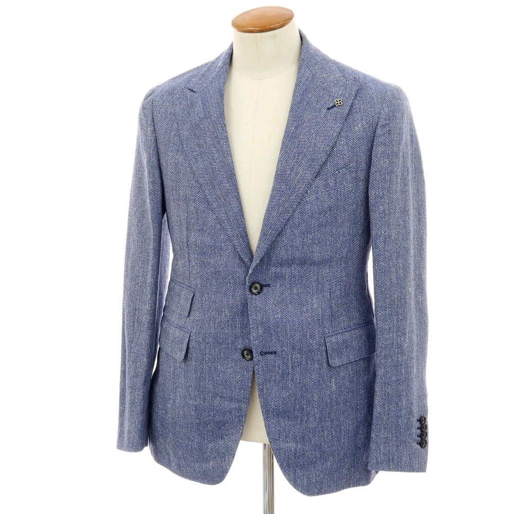 【中古】タリアトーレ TAGLIATORE リネンコットン テーラードジャケット ブルー系【 46 】【 状態ランクB 】【 メンズ 】